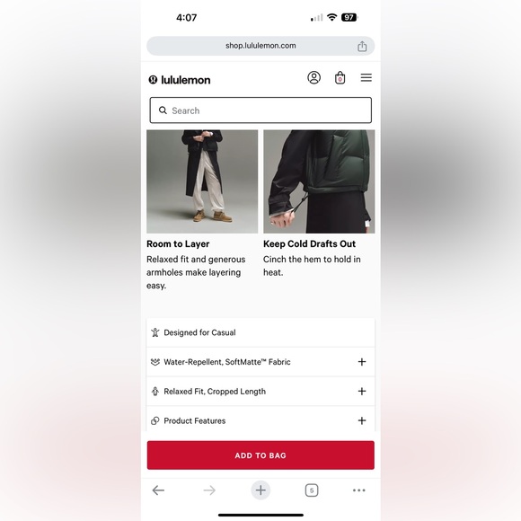 Lululemon Black Wunder Puff Cropped Vest Sz 12 - Picture 10 of 14